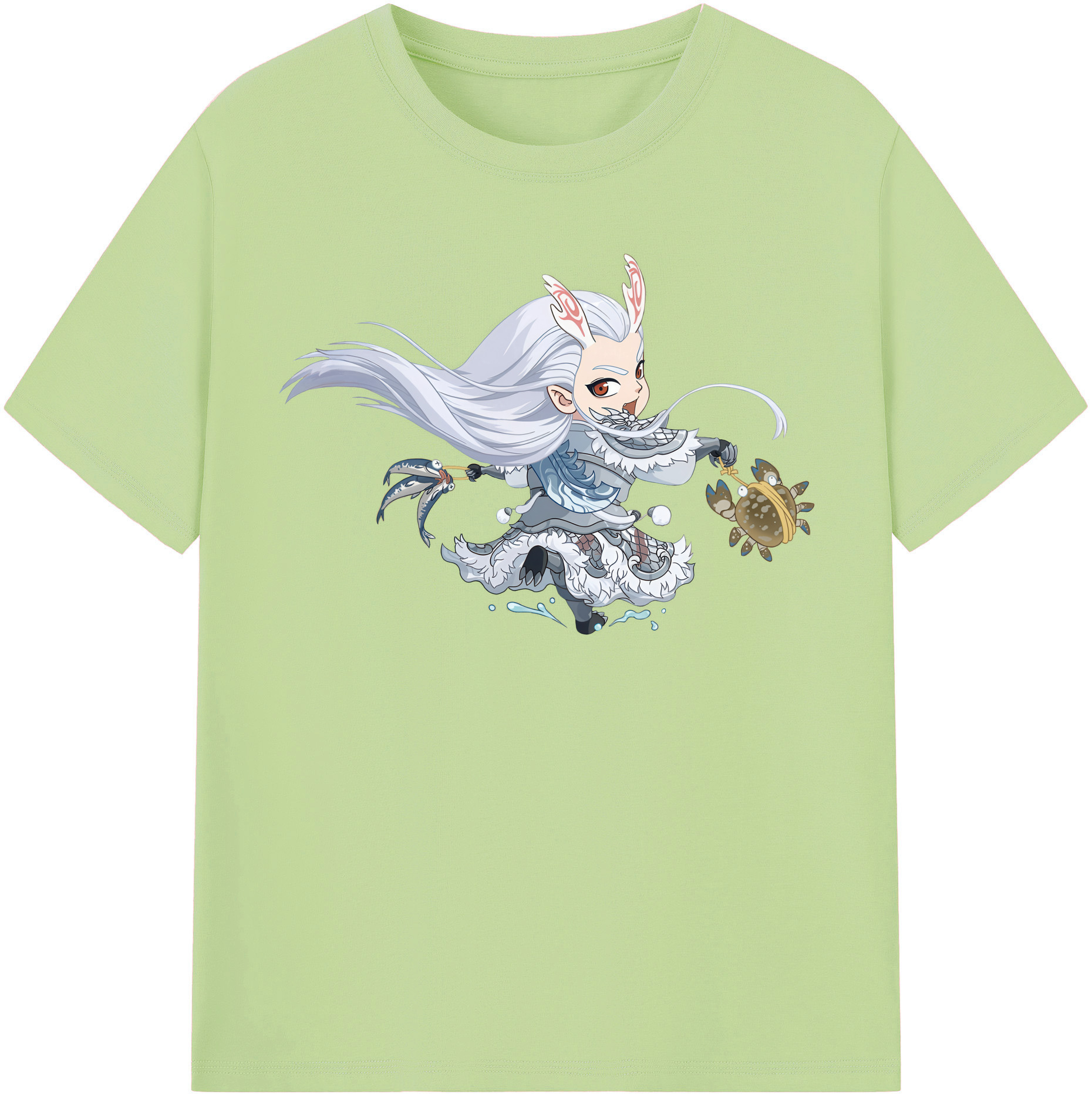 （画像用） Ne Zha 2 ナタ 魔童の大暴れ 綿100％半袖Tシャツ（フロントプリント）